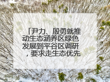 尹力、殷勇就推动生态涵养区绿色发展到平谷区调研，要求走生态优先、绿色低碳的高质量发展之路