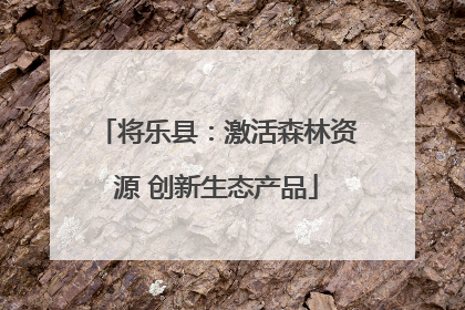 将乐县：激活森林资源 创新生态产品