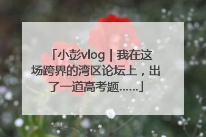 小彭vlog｜我在这场跨界的湾区论坛上，出了一道高考题……