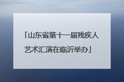 山东省第十一届残疾人艺术汇演在临沂举办