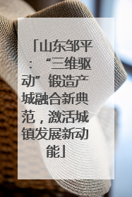 山东邹平：“三维驱动”锻造产城融合新典范，激活城镇发展新动能