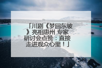 川剧《梦回东坡》亮相惠州 专家研讨会点赞：直接走进观众心里！