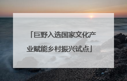 巨野入选国家文化产业赋能乡村振兴试点