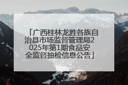 广西桂林龙胜各族自治县市场监督管理局2025年第1期食品安全监督抽检信息公告