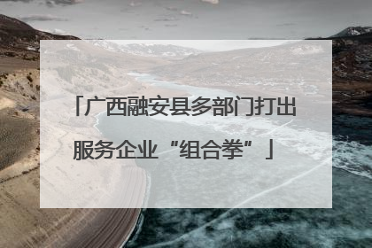 广西融安县多部门打出服务企业“组合拳”