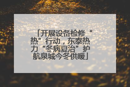 开展设备检修“热”行动，东泰热力“冬病夏治”护航泉城今冬供暖