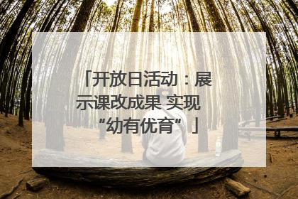 开放日活动：展示课改成果 实现“幼有优育”