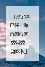 张宇祥已任上海市闵行区委常委、副区长
