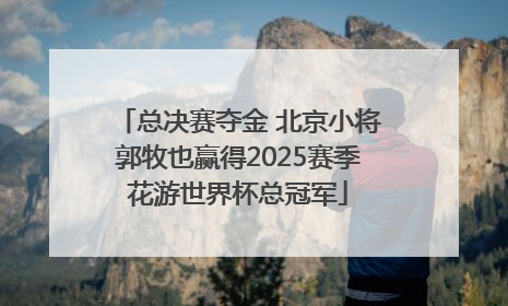总决赛夺金 北京小将郭牧也赢得2025赛季花游世界杯总冠军