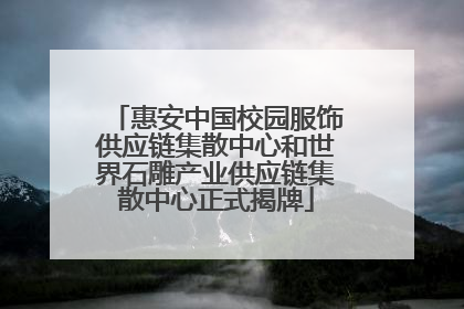 惠安中国校园服饰供应链集散中心和世界石雕产业供应链集散中心正式揭牌