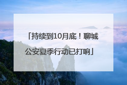 持续到10月底！聊城公安夏季行动已打响