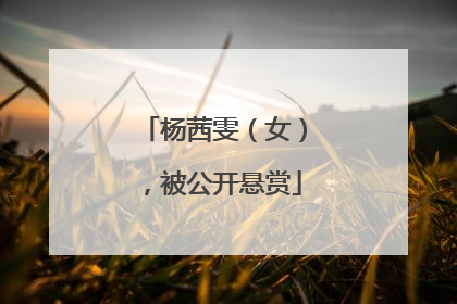 杨茜雯（女），被公开悬赏