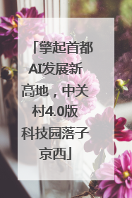 擎起首都AI发展新高地，中关村4.0版科技园落子京西