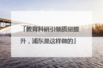 教育科研引领质量提升，浦东是这样做的