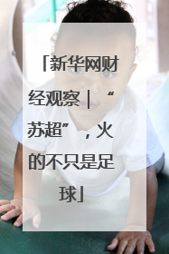 新华网财经观察｜“苏超”，火的不只是足球