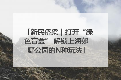 新民侨梁｜打开“绿色盲盒” 解锁上海郊野公园的N种玩法