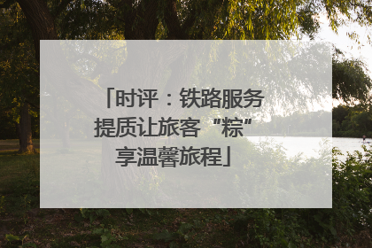 时评：铁路服务提质让旅客“粽”享温馨旅程
