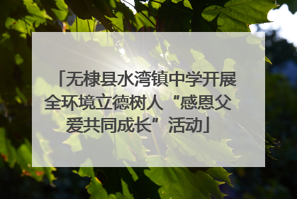 无棣县水湾镇中学开展全环境立德树人“感恩父爱共同成长”活动