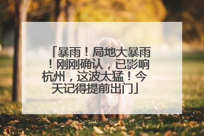 暴雨！局地大暴雨！刚刚确认，已影响杭州，这波太猛！今天记得提前出门
