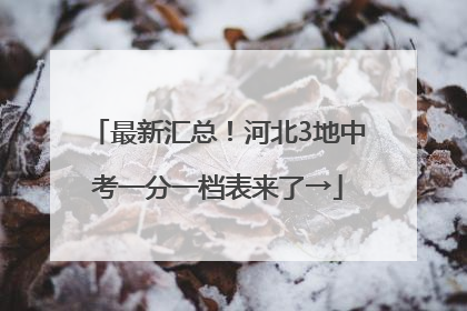 最新汇总！河北3地中考一分一档表来了→