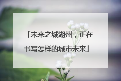 未来之城湖州，正在书写怎样的城市未来