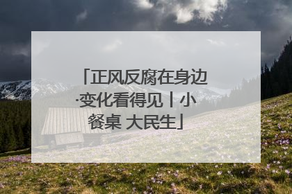 正风反腐在身边·变化看得见丨小餐桌 大民生