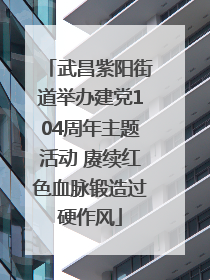 武昌紫阳街道举办建党104周年主题活动 赓续红色血脉锻造过硬作风