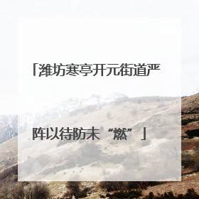 潍坊寒亭开元街道严阵以待防未“燃”
