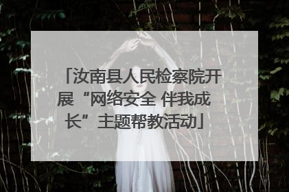 汝南县人民检察院开展“网络安全 伴我成长”主题帮教活动