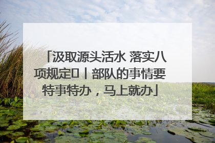 汲取源头活水 落实八项规定⑪丨部队的事情要特事特办，马上就办