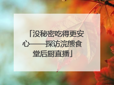 没秘密吃得更安心——探访浣熊食堂后厨直播