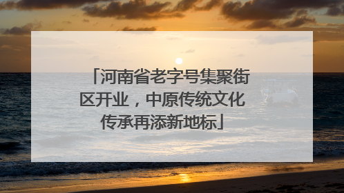 河南省老字号集聚街区开业，中原传统文化传承再添新地标