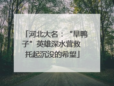 河北大名：“旱鸭子”英雄深水营救 托起沉没的希望