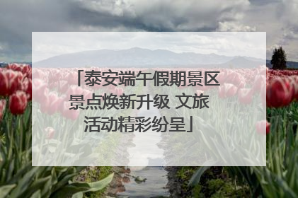 泰安端午假期景区景点焕新升级 文旅活动精彩纷呈