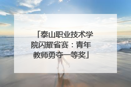泰山职业技术学院闪耀省赛：青年教师勇夺一等奖