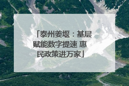 泰州姜堰：基层赋能数字提速 惠民政策进万家