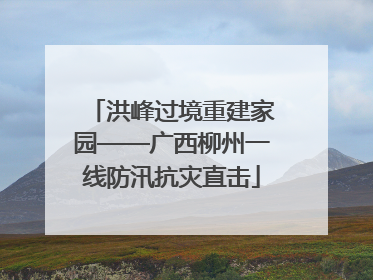 洪峰过境重建家园——广西柳州一线防汛抗灾直击