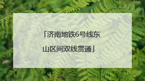 济南地铁6号线东山区间双线贯通