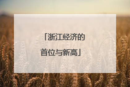浙江经济的首位与新高