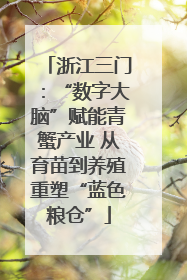 浙江三门：“数字大脑”赋能青蟹产业 从育苗到养殖重塑“蓝色粮仓”