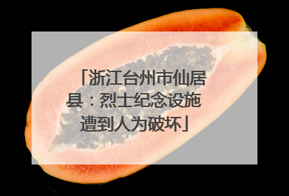 浙江台州市仙居县：烈士纪念设施遭到人为破坏