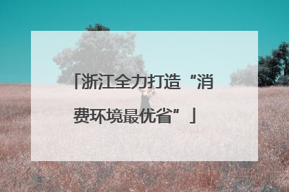 浙江全力打造“消费环境最优省”