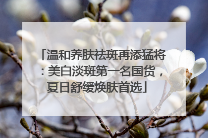 温和养肤祛斑再添猛将：美白淡斑第一名国货，夏日舒缓焕肤首选