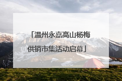 温州永嘉高山杨梅供销市集活动启幕
