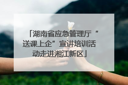 湖南省应急管理厅“送课上企”宣讲培训活动走进湘江新区