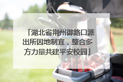 湖北省荆州御路口派出所因地制宜，整合多方力量共建平安校园