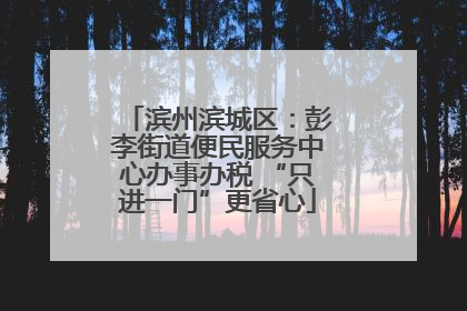 滨州滨城区：彭李街道便民服务中心办事办税 “只进一门”更省心