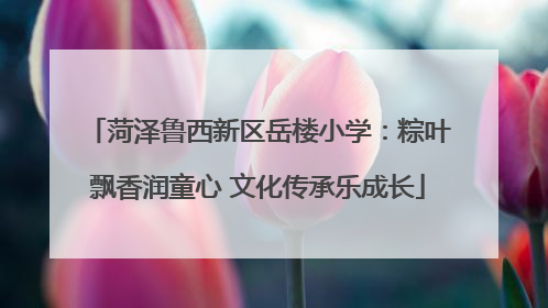 菏泽鲁西新区岳楼小学：粽叶飘香润童心 文化传承乐成长