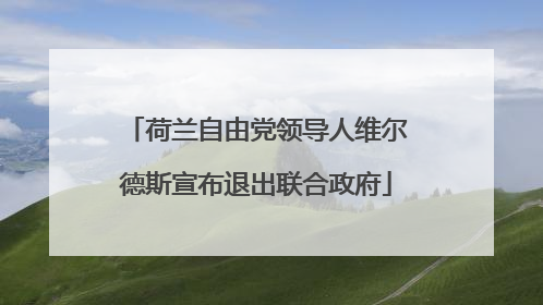荷兰自由党领导人维尔德斯宣布退出联合政府
