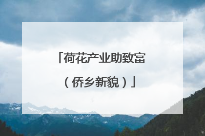 荷花产业助致富（侨乡新貌）